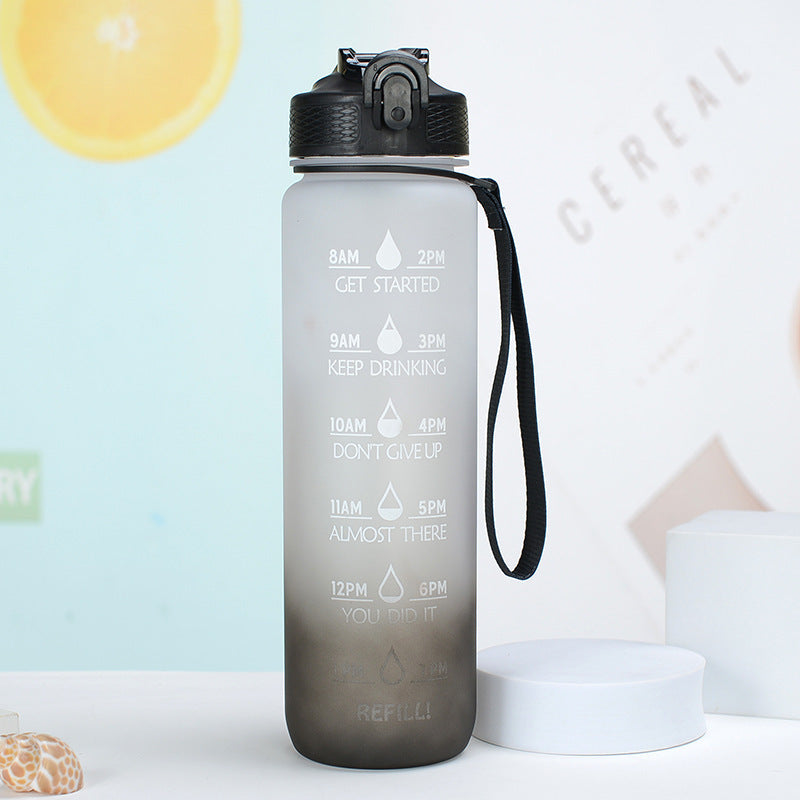 Gradient Color Large-capacity Plastic Space Sports Straw Water Cup