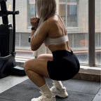 Solid-color High-waisted Three-inch Shorts Athletic Shorts