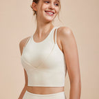 Sports Underwear Women's Fake Two Pieces Double-shoulder Strap Shockproof Push-up