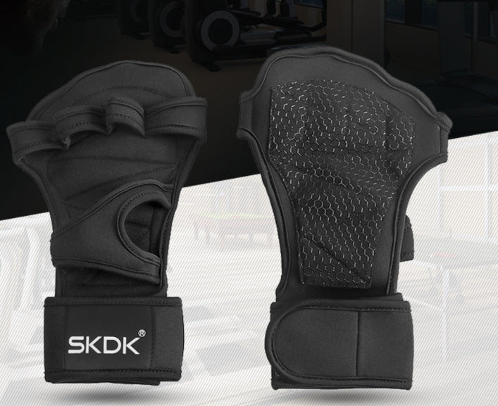 Halffinger Hand Lifting Workout Grip Training Sports Anti Slip Breathable Exercise Fitness Gloves