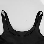 Women U Neck Tank Tops Built In Bra Basic Tank Top Fitted Sleeveless Undershirt Tank