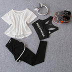 Women's three-piece yoga wear sports suit