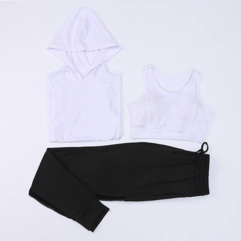Three-piece fitness suit
