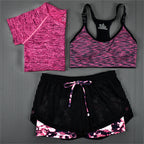Three-piece fitness shorts and quick-drying tops