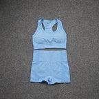 Seamless Fitness Yoga Wear Shorts Set