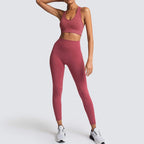 Seamless Hip-Lifting Fitness Yoga Suit Pure Color Sports Quick-Drying Yoga Suit