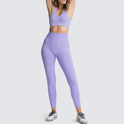Seamless Hip-Lifting Fitness Yoga Suit Pure Color Sports Quick-Drying Yoga Suit