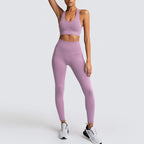 Seamless Hip-Lifting Fitness Yoga Suit Pure Color Sports Quick-Drying Yoga Suit
