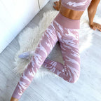 Mesh panel camouflage Yoga suit