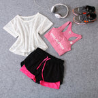 Women's three-piece yoga wear sports suit