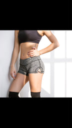 Original spring and summer new tight buttocks YOGA SHORTS dynamic single car cross hollowed out shorts