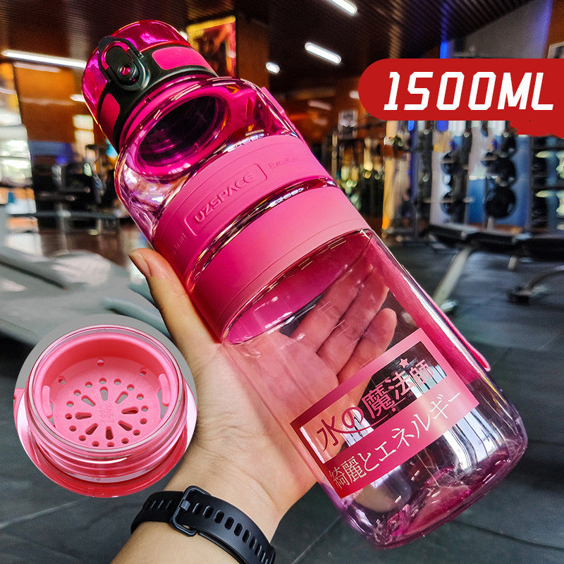 Large Capacity Sports Water Cup Portable Fitness Plastic Large Water Bottle