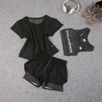 Women's three-piece yoga wear sports suit