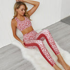 High waist polka dot printing yoga sports fitness suit