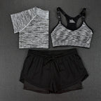 Three-piece fitness shorts and quick-drying tops