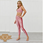 High waist polka dot printing yoga sports fitness suit