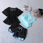 Women's three-piece yoga wear sports suit