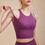 Sports Underwear Women's Fake Two Pieces Double-shoulder Strap Shockproof Push-up