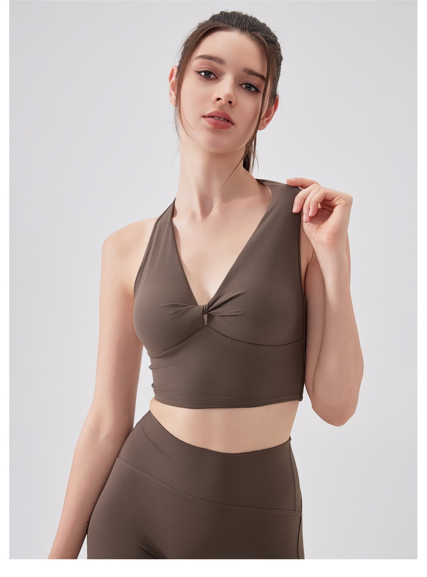 Nude Feel Breathable Knot Beauty Back Yoga Vest Workout Bra