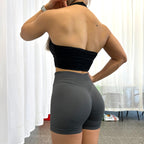 Solid-color High-waisted Three-inch Shorts Athletic Shorts