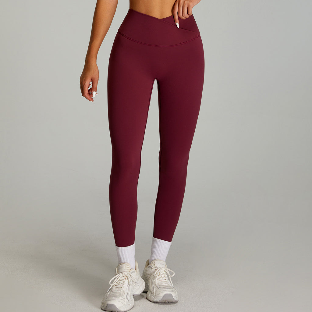 Nude Feel High Waist Fitness Pants Women's Quick-drying Outer Wear Tight Sports Pants